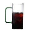 Vaso de Vidrio Cuadrado con Tapa y Asa de Bambú, Vaso con Popote de Gran Capacidad, Vaso Doméstico para Té de Leche y Jugo, Al por Mayor en Stock