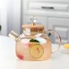 Hervidor de agua fría de vidrio, hervidor de agua fría, refrigerador de gran capacidad, cuentas de vidrio, cubierta de bambú, tetera nórdica para jugos, para el hogar, de doble uso