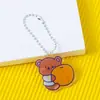 Llavero de oso de dibujos animados suave y lindo estilo ins coreano, cadena de cuentas para mochila escolar, accesorios, colgantes, regalos