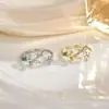 Anel Folha de Zircônia de Luxo Leve Design de Nicho Feminino Anel de Dedo Indicador de Alta Qualidade 2025 Novo Estilo Quente Anel Tendência Ins