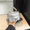 Bolso mini caja portátil de alta gama para mujer 2024 nuevo a cuadros de diamante cadena boca sobre rojo lazo bandolera