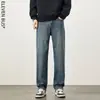 2026 Novo Casual Preto Slim Perna Larga Reta Simples Tendência Versátil Calça Jeans Masculina Roupa Masculina Calças Masculinas
