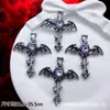 Accesorios de Estilo Oscuro Estilo Europeo y Americano Mariposa Negra Pistola Cruz de Rosa Colgante Pulsera de Cuentas DIY Collar