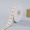 Fita de algodão em formato de coração de 1,6 cm para embalagem de presentes, flores e confeitaria, material para laços feitos à mão, fita para comércio transfronteiriço