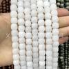 Cuentas de jade blanco de piedra natural con forma antigua, accesorios de joyería de jade para bricolaje, cuentas sueltas de manzana al por mayor