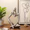 Ornatos Criativos de Figuras Abstratas Douradas e Prateadas Eletrodepositadas, Decorações para Estante e Sala Modelo, Artesanato em Resina, Adereços de Fotografia