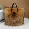 Bolsas de Peluche de Comercio Exterior Otoño e Invierno, Bolsas de Piel Sintética de Mapache, Venta al por Mayor Transfronteriza, Pedido de Muestra y Dropshipping