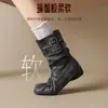 Botas Western de Suela Gruesa Augusden para Mujer 2026 Nuevo Verano Retro Suela Suave que Aumenta la Altura Botines de Mezclilla Plegados