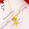 Collar de Estrella de Mar Hielo Triturado Chapado en Oro Estilo Mismo que Xiaohongshu, Cadena para Clavícula de Estrella de Cinco Puntas Versátil Simple y Elegante Personalizable Venta al por Mayor