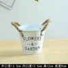 Cubo de Flores de Hierro Nórdico Decoración de Escritorio Interior Almacenamiento Cubo Pequeño Maceta de Metal de Color Caramelo Contenedor de Plantas