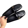 Colección Otoño 2026: Mocasines Franceses Cuadrados para Mujer con Tacón Grueso, Zapatos Planos Deslizables Versátiles para el Trabajo con Suela Blanda, Zapatos Pequeños de Piel