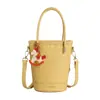 Nova Moda Primavera 2026 Bolsa de Mão Estilo Balde, Bolsa de Ombro Elegante com Contraste de Cores para o Dia a Dia, Bolsa Transversal Tendência de Alto Valor