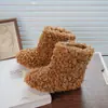 Moda Botas de Piel para Niños para Uso en Exteriores, Nuevo Estilo de Invierno Botines Cálidos con Acolchado de Algodón, Lindas Botas Casuales de Suela Suave de Moda para Niñas
