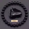 Pulsera Popular Transfronteriza Temu Xiyin Tk con Cuentas Hecha de Aventurina Verde Ojo de Tigre Pulsera Elástica Hecha a Mano