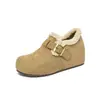 Mules de Felpa para Mujer Augusden 2026 Nuevos Zapatos de Invierno con Tacón Alto y Suela Gruesa Peludos Completamente Cubiertos para Ponerse y Quitarse Zapatos de Algodón