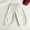 Valle del Viento 2026 Invierno Nuevo Estilo Coreano Versátil Mono Infantil de Terciopelo Pantalones de Pierna Ancha Engrosados para Niños Color Liso Pantalones Casuales