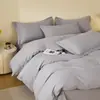 Conjunto de quatro peças 100% algodão escovado de alta contagem de fios cor sólida conjunto de três peças cerâmicas escovadas conjunto de quatro peças de algodão puro espesso e quente outono e inverno