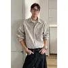 Camisa de Veludo com Estampa Xadrez Tie-Dye Estilo Americano de Manga Longa para Homens, Jaqueta Tendência de Marca de Luxo com Caimento Solto, Camisa Casual de Primavera