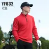 Pgm Roupa de Golfe Masculina Jaqueta de Manga Longa Outono e Inverno Camiseta com Zíper Gola Alta Polo Masculina Quente