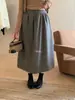 De ella, una falda midi de lana mezclada estilo coreano, minimalista, línea A, con cintura elástica, para mujer, estilo 66940