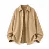 Camisa de Pana de Manga Larga para Hombre 26 Primavera/Otoño, Camisa Trendy Simple Estilo Coreano Vintage, Elegante Chaqueta Camisa Casual