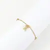 Pulsera de Perlas con Letras de Diamante Nuevo Europeo y Americano para Mujer, Colgante de Letra de Circonita, Pulsera de Perlas de Arroz, Enviado desde Yiwu