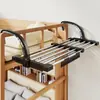 Perchero de Ropa para Mesita de Noche de Dormitorio, Cabecera de Recámara, Estante de Almacenamiento Retráctil Multifuncional, Perchero de Ropa para Colgar en Balcón del Hogar sin Taladro