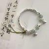 Nuevo Diseño de Nicho, Nuevo Estilo Chino Antiguo Media Pulsera, Pulsera de Perlas Verdes, Mariposa de Alto Grado con Temperamento de Jade al por Mayor