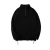 Artículo popular de comercio exterior: Sudadera de forro polar de doble cara de 300 g con cuello alto y media cremallera para hombre y mujer, corte holgado, marca de moda, chaqueta con forro de forro polar de fábrica