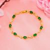 Pulsera de imitación de oro de 24k incrustada con gema de circonita de color Moda para mujer Rojo de internet En vivo Imitación de joyería de oro arenoso de turmalina al por mayor