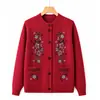 Roupas quentes para mulheres de meia-idade e idosas, cardigã de tricô para outono e inverno, suéter para senhoras idosas, roupa folgada com forro de fleece para vovós
