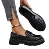 Zapatos Mocasines Talla Grande Comercio Exterior Mujer 2026 Otoño Invierno Nuevos Estilo Británico Versátiles Suela Gruesa Textura de Piedra Mocasines Planos sin Cordones Mujer