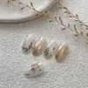 Yitu Padrão Antigo Folha de Ouro Azevinho de Natal Adesivos para Unhas Série de Natal Adesivos Decorativos Adesivos Yt6560