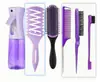 Herramientas de Peluquería Cepillo para Mechas Peine Juego de Tres Piezas Peine Redondo para Peinar Cepillo de Cejas a la Moda Peine de Nylon Resistente al Desgaste y Duradero
