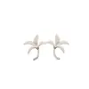 Estilo Niche Exquisito com um Toque de Luxo, Brincos de Flor de Íris Minimalistas para Mulheres, Pequenos e Simples, Targes Florais Modernos e Elegantes