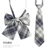 Pajarita a Cuadros Estilo Japonés JK para Niñas, Corbata de Lazo sin Nudo Estilo Escolar para Fotos de Graduación, Camisa de Uniforme Marinero para Niños