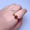 Anel de Cinábrio Mineral Cru, Anel de Areia Dourada Roxa, Anel de Granate Natural, Anel do Ano Zodiacal, Estilo Quente de Benefício de Transmissão ao Vivo