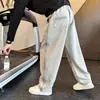 Otoño 2026 Nuevos Pantalones Deportivos Casuales de Color Sólido para Hombre Sueltos Rectos Lavados Dobladillo Curvo Pantalones de Chándal Pantalones Largos de Gama Alta Modernos
