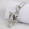 Explosões de Moda Hip-Hop Versátil Aço Titânio Série Animal Pingente de Guepardo cravejado com Diamantes Colar Casual Personalizado para Casal Masculino e Feminino