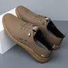 Zapatos de Hombre Transfronterizos Otoño Nuevo Estilo Moda Juvenil Slip-on Casuales Antideslizantes Suela Suave para Hombre de Mediana Edad Papá Zapatos de Conducir