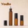 Stock Listo Embalado 3ml 5ml 10ml Botellas de Vidrio Color Ámbar Transparente Esmerilado con Bolita Roll-on Botellas para Aceites Esenciales Botellas de Perfume Botellas con Bolita Roll-on