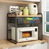 Estante de especias para microondas de cocina, estante de almacenamiento extraíble multicapa engrosado, organizador de encimera para arrocera y horno, un artículo imprescindible para el almacenamiento del hogar