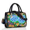 Bolso Bordado de Estilo Étnico Bolso Boston Estéreo para Viajes Bolso Cruzado Bordado de Peonías Estilo Chino