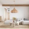 Lámparas de estilo japonés, creativas lámparas de ratán, pantallas de ratán, dormitorio, restaurante, B&amp;B, salón de té zen, lámpara de araña tejida del sudeste asiático.