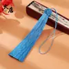 Franja longa 14CM chapéu de abacaxi Hanfu pingente de leque cordão de chapéu pingente de carro pendurado cesta de flores franja atacado