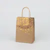Estoque de fábrica fornecimento transfronteiriço preto bronzagem portátil saco de papel saco de papelão preto corda de papel saco de presente