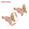 Aço inoxidável 22x 21mm borboleta diamante novo doce borboleta pingente DIY animal nicho acessórios atacado