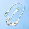 Cable de Datos Retráctil con Resorte Tipo-C Carga Rápida Adecuado para Huawei, Samsung, Apple Iphone, Cable de Carga para Coche, Motocicleta