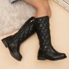 Botas de Princesa Bordadas para Niñas Estilo Nuevo 2025, Botas Largas Calientes Forradas de Felpa para Niñas Pequeñas, Botas Altas Cómodas de Suela Suave, Botas de Monta