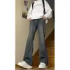 Cleanfit Slub Padrão Micro-Lar Jeans estilo americano High Street Otd Calças Masculinas de Verão Emagrecedor Narrow Straight Pants